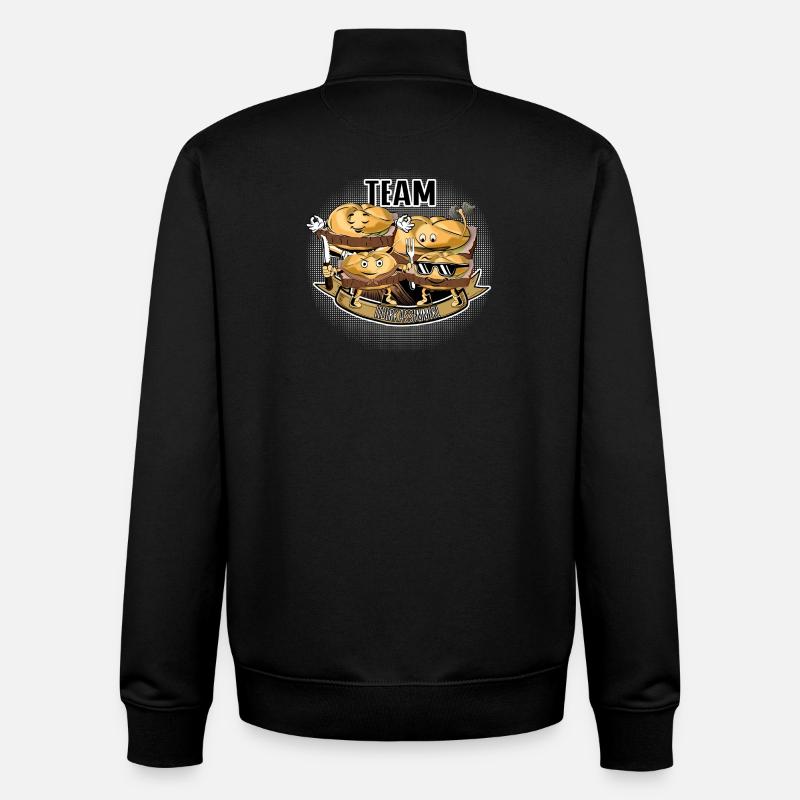 L’équipe Leberkassemmel – Snack Squad ! - Sweat zippé unisexe en coton bio Stanley/Stella - noir