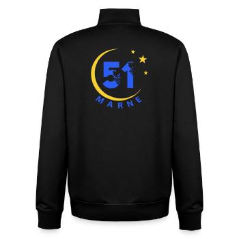 51 - Unisex Organic Zip Sweatshirt by Stanley/Stella - black - Back - AI Model Male 185 light (185cm)