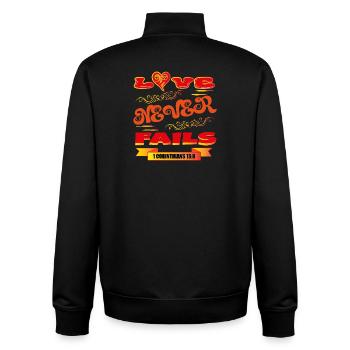 Love Never Fails - Unisex Organic Zip Sweatshirt by Stanley/Stella - black - Back - AI Model Male 185 light (185cm)