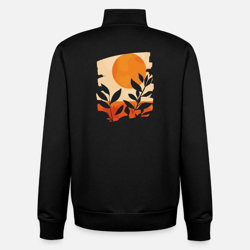 Soleil d’été - Sweat zippé unisexe en coton bio Stanley/Stella - noir