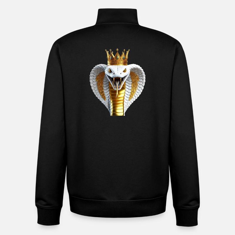 Cobra roi avec couronne - Sweat zippé unisexe en coton bio Stanley/Stella - noir