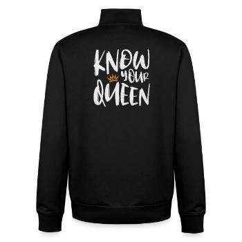 Know Your Queen - Unisex Organic Zip Sweatshirt von Stanley/Stella - Schwarz - Hinten - AI Model Male 185 light (185cm)