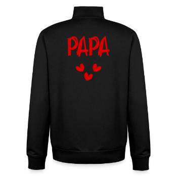 DAD. FATHER'S DAY. HAPPY FATHER'S DAY. HAPPY BIRTHDAY. - Unisex Organic Zip Sweatshirt by Stanley/Stella - black - Back - AI Model Male 185 light (185cm)