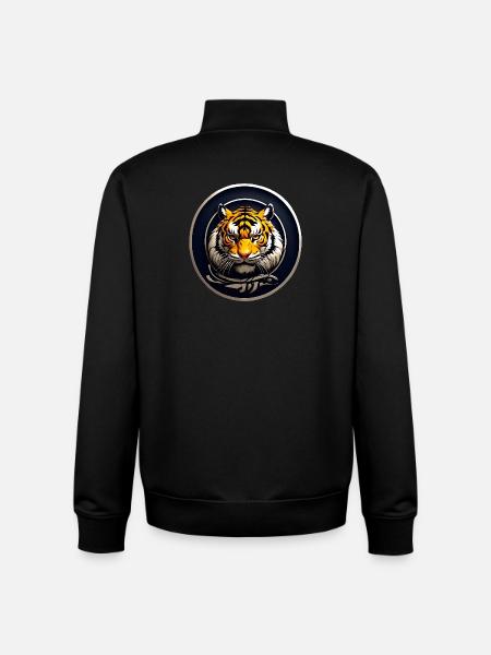 Tigre - Sweat zippé unisexe en coton bio Stanley/Stella - noir