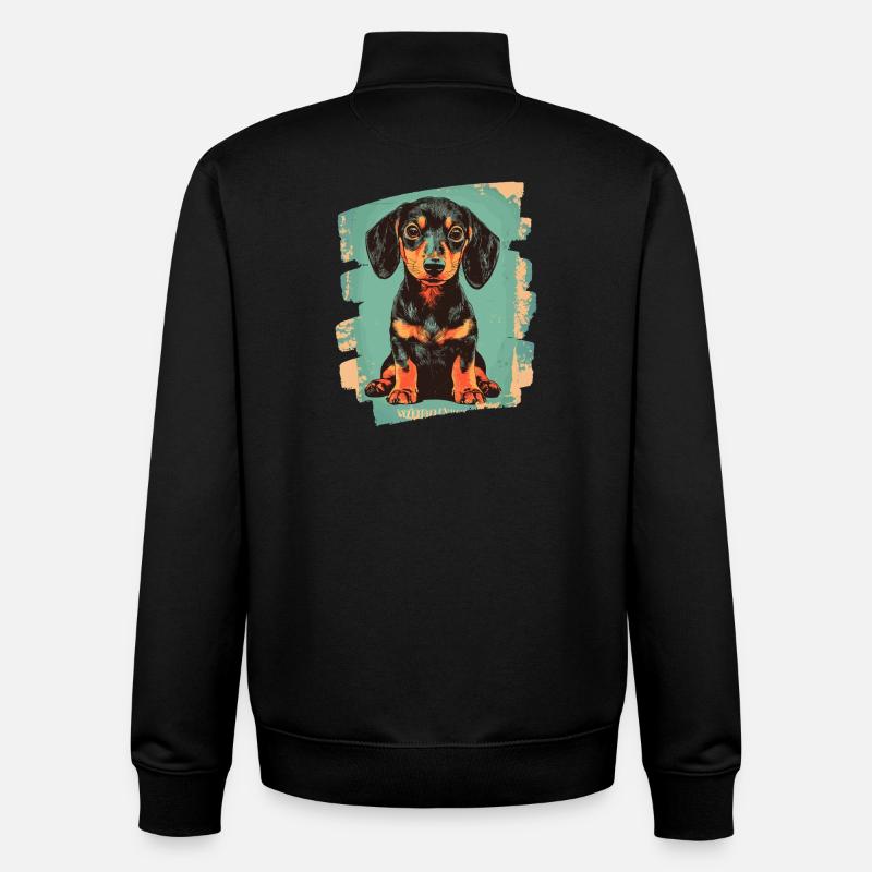 Dackel Dachshund - Unisex Organic Zip Sweatshirt von Stanley/Stella - Schwarz