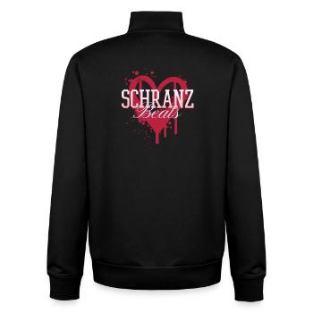 Schranz Beats Techno Rave - Unisex Organic Zip Sweatshirt von Stanley/Stella - Schwarz - Hinten - AI Model Male 185 light (185cm)