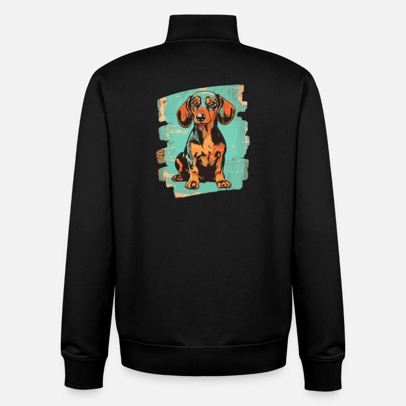 Dackel Dachshund - Unisex Organic Zip Sweatshirt von Stanley/Stella - Schwarz
