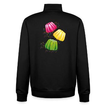 Bunte Götterspeisen–Dessert-Motiv mit Retro-Charme - Unisex Organic Zip Sweatshirt von Stanley/Stella - Schwarz - Hinten - AI Model Male 185 light (185cm)