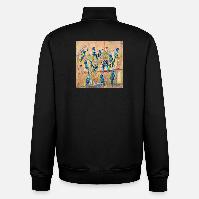 Parrots - Unisex Organic Zip Sweatshirt by Stanley/Stella - black