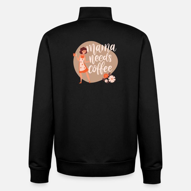 Mama needs coffee - Unisex Organic Zip Sweatshirt by Stanley/Stella - black