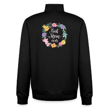 Best Mom ever - Unisex Organic Zip Sweatshirt von Stanley/Stella - Schwarz - Hinten - AI Model Male 185 light (185cm)