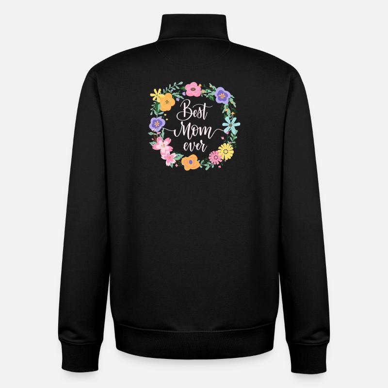 Meilleure maman de tous les temps - Sweat zippé unisexe en coton bio Stanley/Stella - noir
