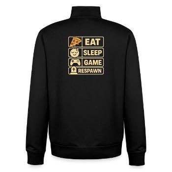 Conception du jeu Eat Sleep Respawn - Sweat zippé unisexe en coton bio Stanley/Stella - noir - Dos - AI Model Male 185 light (185cm)