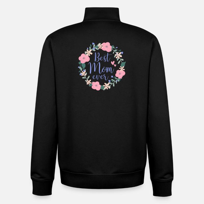 Meilleure maman de tous les temps - Violet - Sweat zippé unisexe en coton bio Stanley/Stella - noir