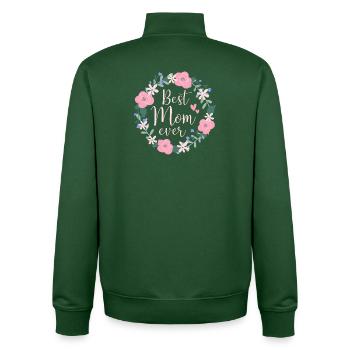 Best Mom ever - pink - Unisex Organic Zip Sweatshirt von Stanley/Stella - Flaschengrün - Hinten - AI Model Male 185 dark (185cm)