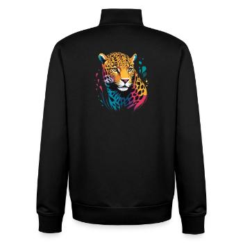 Jaguar Head RENDERED - Unisex Organic Zip Sweatshirt by Stanley/Stella - black - Back - AI Model Male 185 light (185cm)