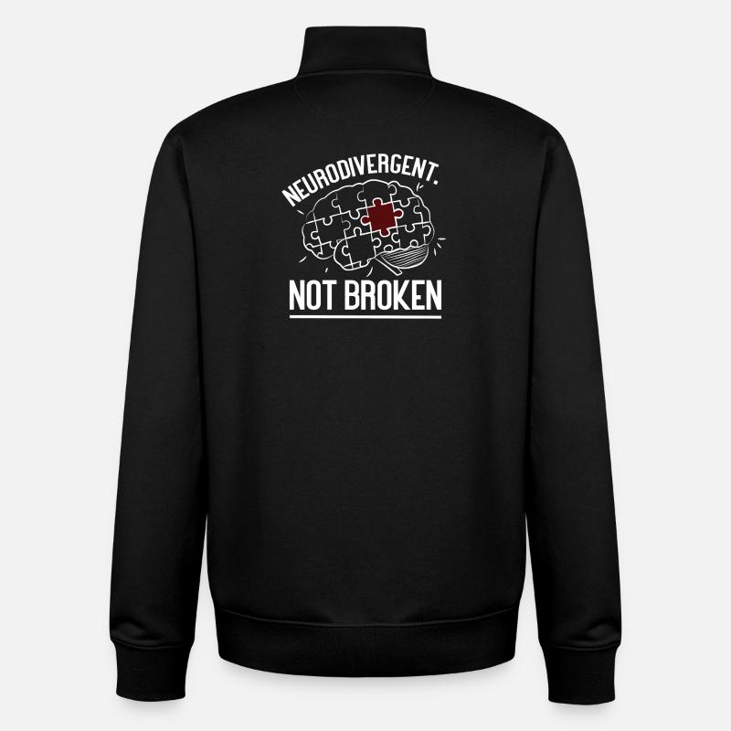 Neurodivergent Not Broken – Strong Mind Statement - Sweat zippé unisexe en coton bio Stanley/Stella - noir