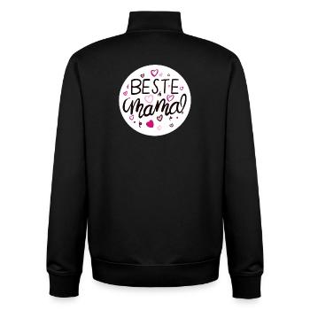 Liebevolles Mama-Design mit Herzmotiven - Unisex Organic Zip Sweatshirt von Stanley/Stella - Schwarz - Hinten - AI Model Male 185 light (185cm)