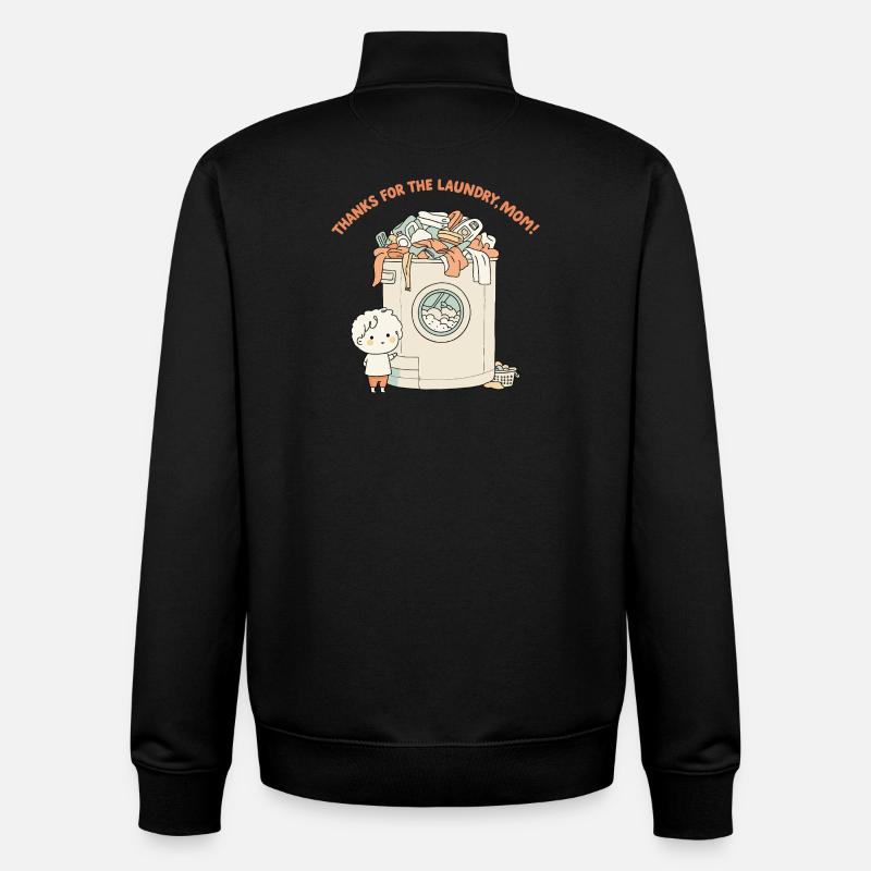Merci pour la lessive, maman ! - Sweat zippé unisexe en coton bio Stanley/Stella - noir