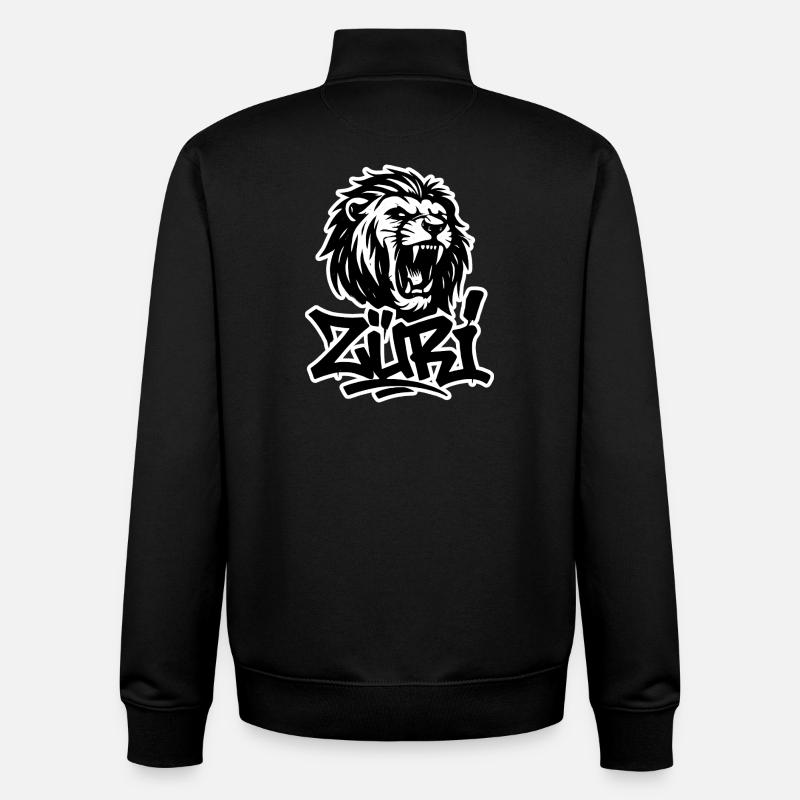 Zürich Graffiti Löwe - Unisex Organic Zip Sweatshirt von Stanley/Stella - Schwarz
