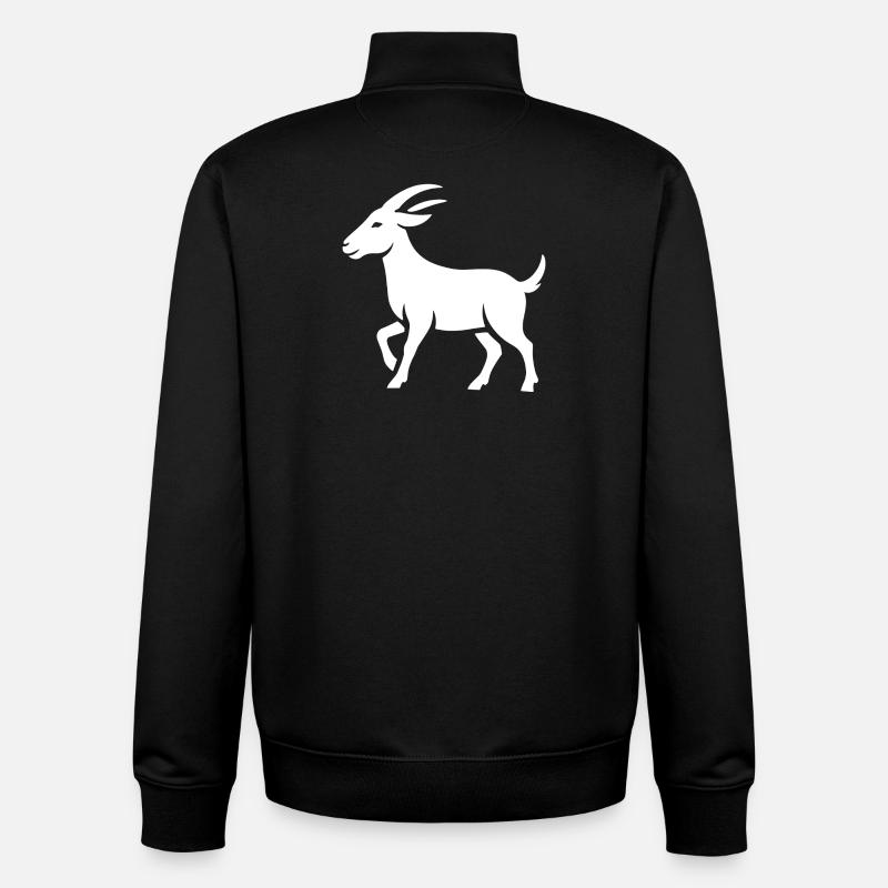 Bouc - Sweat zippé unisexe en coton bio Stanley/Stella - noir