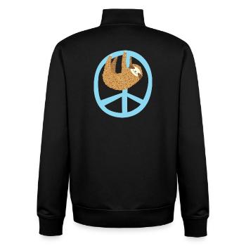 Faultier Peacezeichen - Unisex Organic Zip Sweatshirt von Stanley/Stella - Schwarz - Hinten - AI Model Male 185 light (185cm)