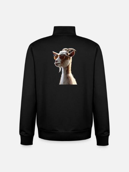 Geit Binnenlandse Geit Steenbok Geit Geit Schattige Geiten - Unisex sweater met rits van biologisch katoen Stanley/Stella - zwart