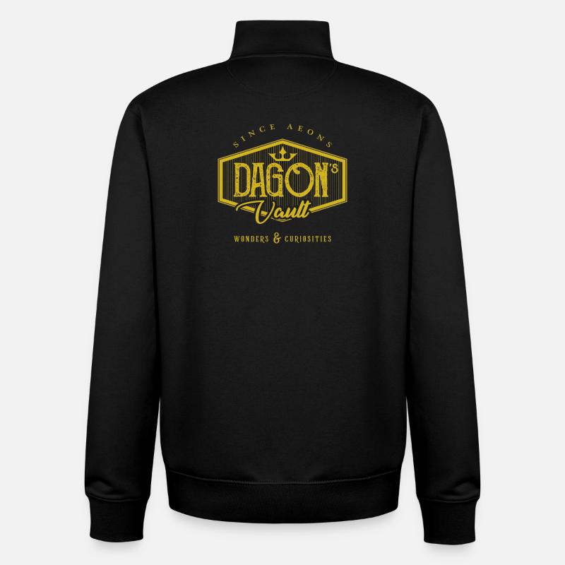 DAGON LOGO JAUNE - Sweat zippé unisexe en coton bio Stanley/Stella - noir