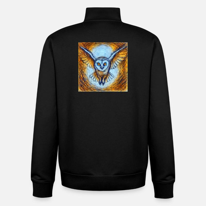 Leuchtende Eule im Flug - Unisex Organic Zip Sweatshirt von Stanley/Stella - Schwarz