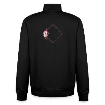 Blumen im rechteckigen Rahmen / Pink-Töne - Unisex Organic Zip Sweatshirt von Stanley/Stella - Schwarz - Hinten - AI Model Male 185 light (185cm)