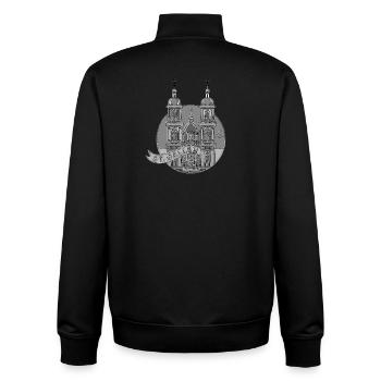 Kathedrale St.Gallen in Chrome - Unisex Organic Zip Sweatshirt von Stanley/Stella - Schwarz - Hinten - AI Model Male 185 light (185cm)