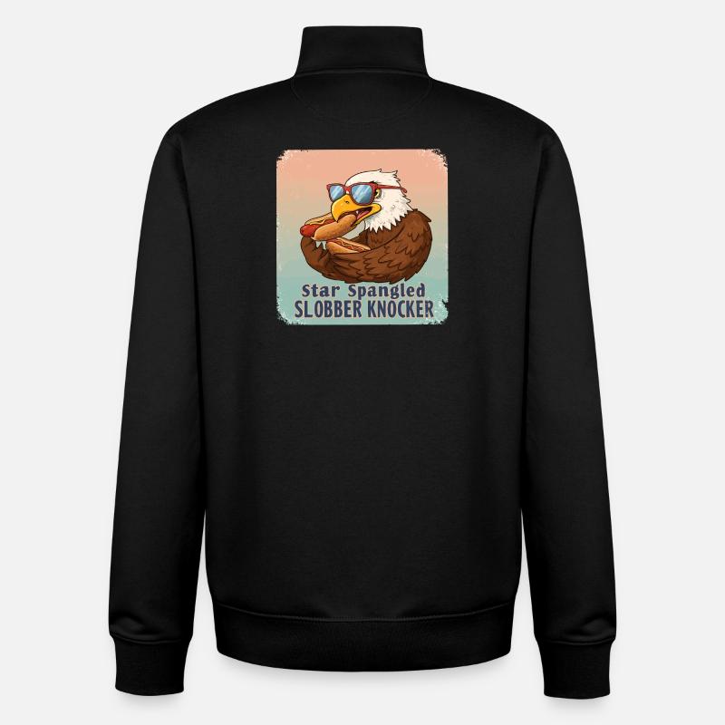 Star Spangled Slobber Knocker - Unisex Organic Zip Sweatshirt by Stanley/Stella - black