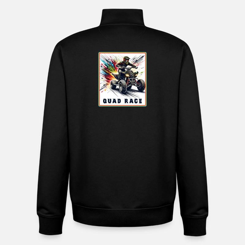Quad Race – Speed Explosion - Unisex Organic Zip Sweatshirt von Stanley/Stella - Schwarz