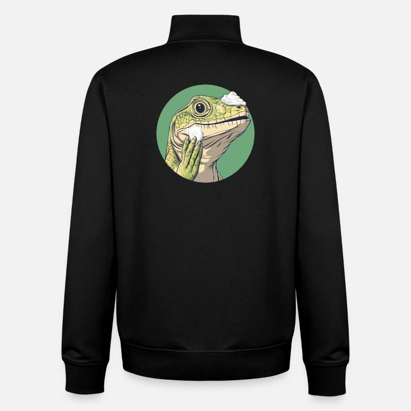 Lizard shaving – smoother than ever! - Unisex Organic Zip Sweatshirt by Stanley/Stella - black