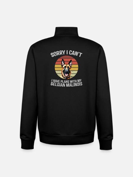 Humorous Belgian Malinois Dog Tee - Unisex Organic Zip Sweatshirt by Stanley/Stella - black