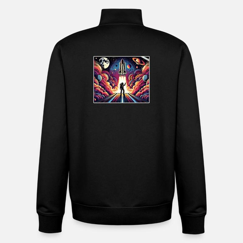Conception de mission spatiale d’astronaute - Sweat zippé unisexe en coton bio Stanley/Stella - noir