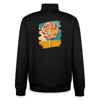 Lollipop lollipop candy candy - Unisex Organic Zip Sweatshirt by Stanley/Stella - black - Back - AI Model Male 185 light (185cm)