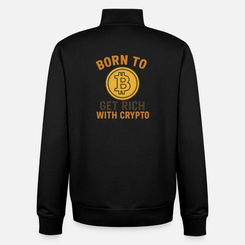 Get Rich with Crypto - Unisex Organic Zip Sweatshirt by Stanley/Stella - black