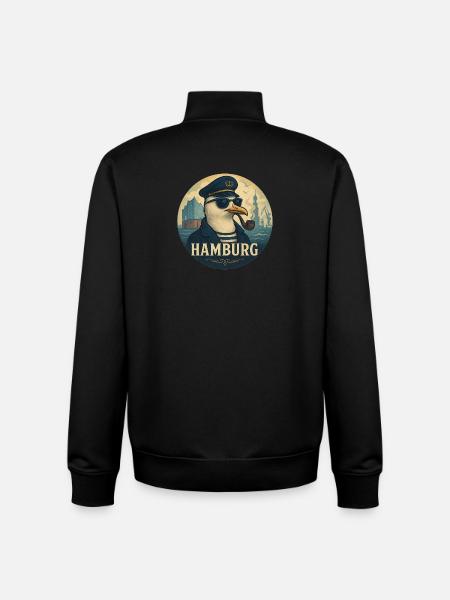 Captain Seagull – Hamburg Style - Unisex Organic Zip Sweatshirt by Stanley/Stella - black