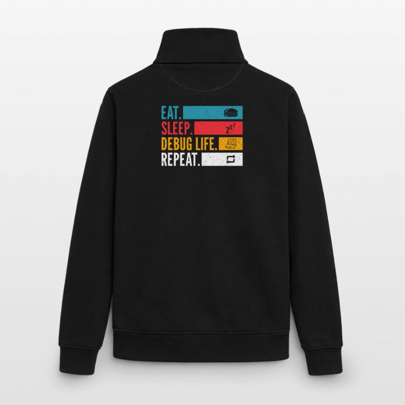 Eat Sleep Debug Repeat Developer Shirt Unisex Organic Zip Sweatshirt by Stanley/Stella