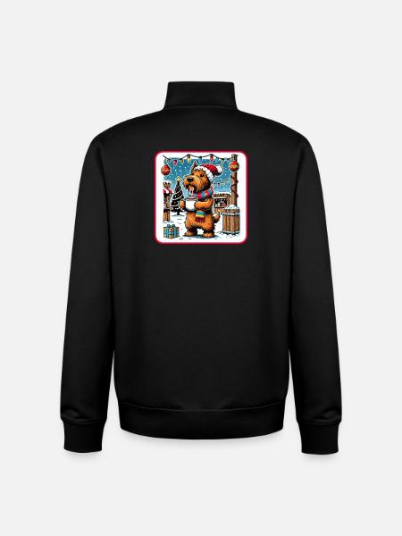 Christmas Market Scottish Terrier - Unisex Organic Zip Sweatshirt by Stanley/Stella - black