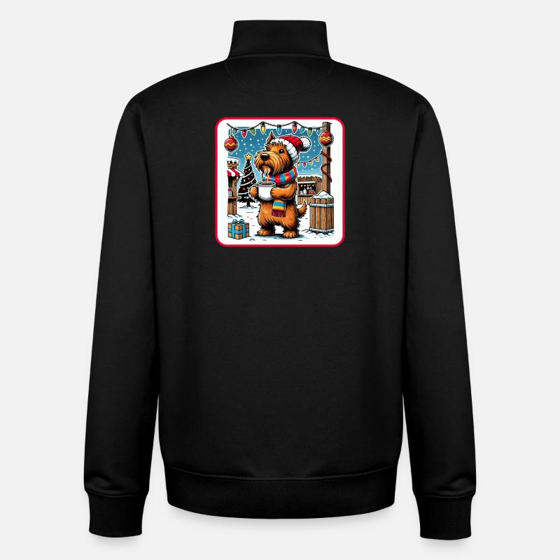 Weihnachtsmarkt Scottish Terrier - Unisex Organic Zip Sweatshirt von Stanley/Stella - Schwarz