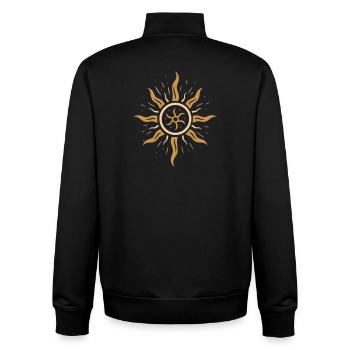 Mittsommer Feuerrad - Symbol der Sonnenkraft - Unisex Organic Zip Sweatshirt von Stanley/Stella - Schwarz - Hinten - AI Model Male 185 light (185cm)