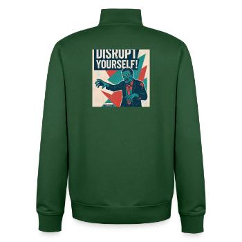 Disrupt Yourself! - Unisex Organic Zip Sweatshirt von Stanley/Stella - Flaschengrün - Hinten - AI Model Male 185 dark (185cm)