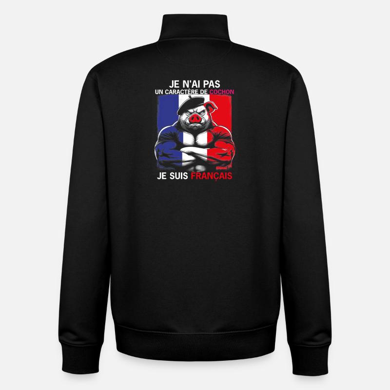 TETE DE COCHON - Sweat zippé unisexe en coton bio Stanley/Stella - noir