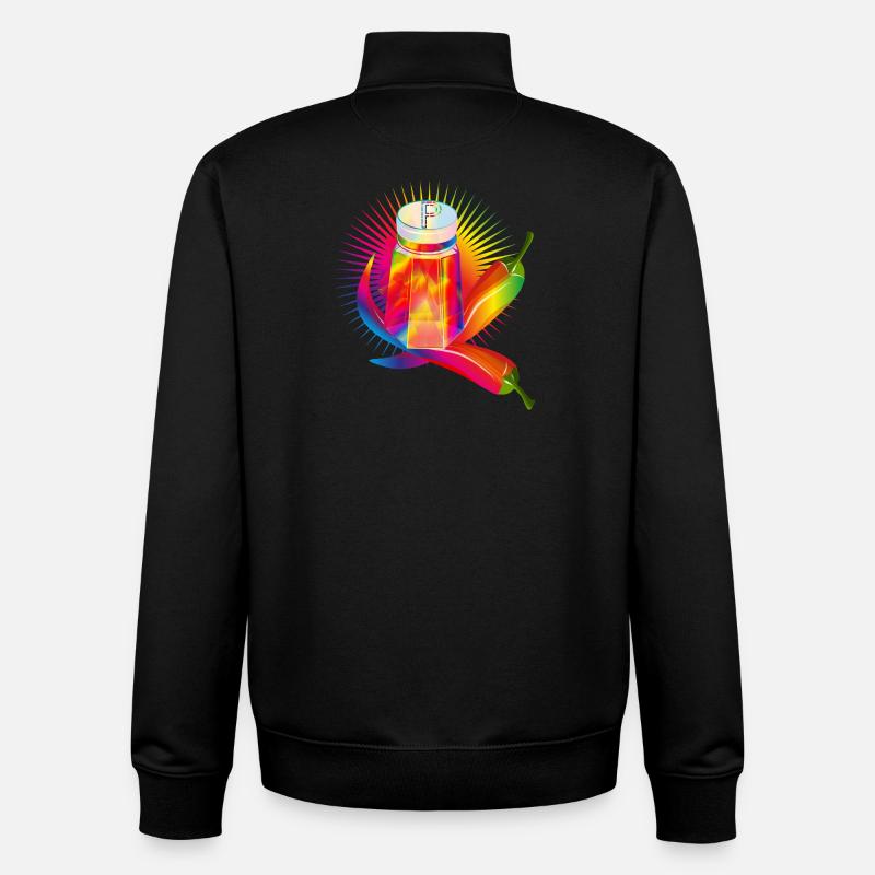 Bunter Pfefferstreuer mit scharfen Chilis - Unisex Organic Zip Sweatshirt von Stanley/Stella - Schwarz