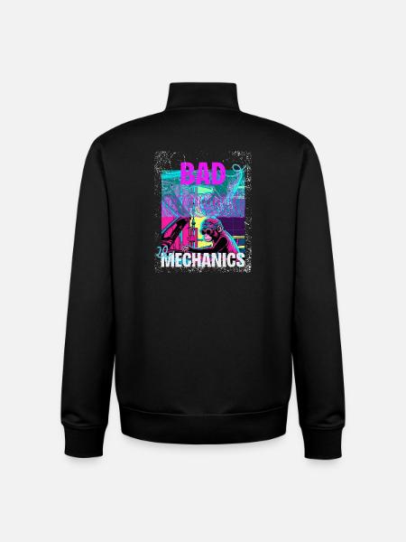 Bad Mechanics – Monkey Garage Style - Unisex Organic Zip Sweatshirt by Stanley/Stella - black