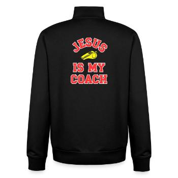Jesus as a Coach Motivational Design - Unisex Organic Zip Sweatshirt by Stanley/Stella - black - Back - AI Model Male 185 light (185cm)