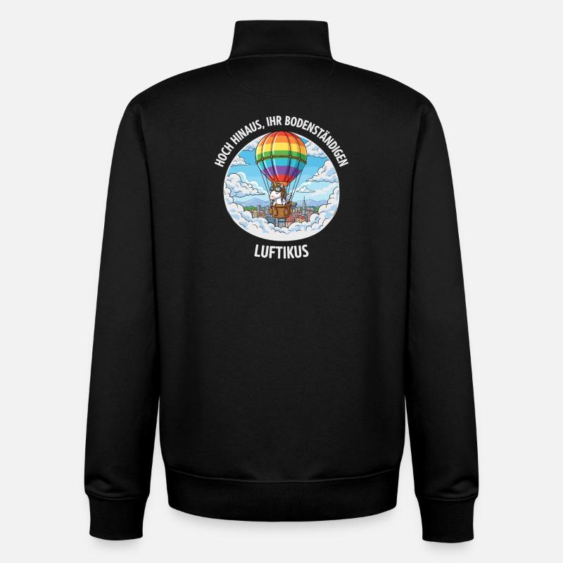 Luftikus Unicorn - Unisex Organic Zip Sweatshirt by Stanley/Stella - black