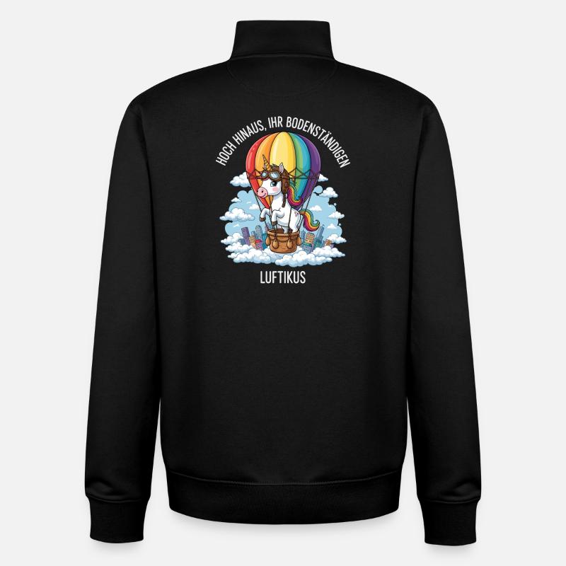 Luftikus-Einhorn - Unisex Organic Zip Sweatshirt von Stanley/Stella - Schwarz